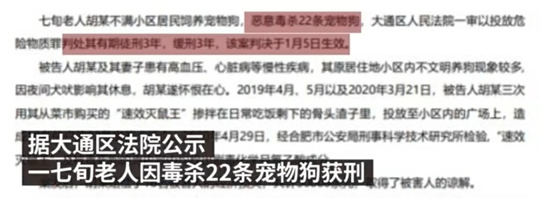 3次毒杀22条宠物犬，7旬老人被判3年，不文明养犬的咋处理？